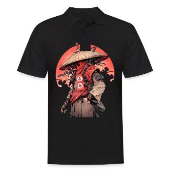 Asia 80s Japanese Retro Samurai Samurai - Men's Polo Shirt - black - Front - Kai (181cm)