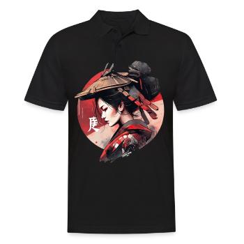 Asie 80s Samouraï Rétro Japonais Samouraï - Polo Homme - noir - Devant - Kai (181cm)