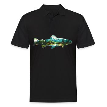 Pêche à la mouche de la truite : l’amour rétro pour le - Polo Homme - noir - Devant - Kai (181cm)