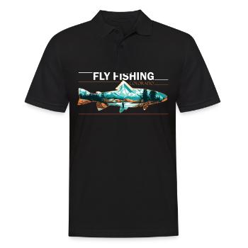 Fliegenfischen in Colorado Riverside Angler & - Männer Poloshirt - Schwarz - Vorne - Kai (181cm)