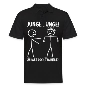 Fitness Bodybuilder Gym Alter hast du trainiert - Männer Poloshirt - Schwarz - Vorne - Kai (181cm)