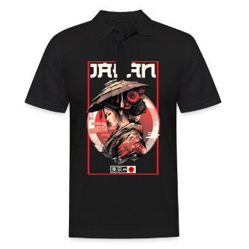 Asia 80s Japanese Retro Samurai Samurai - Men's Polo Shirt - black - Front - Kai (181cm)