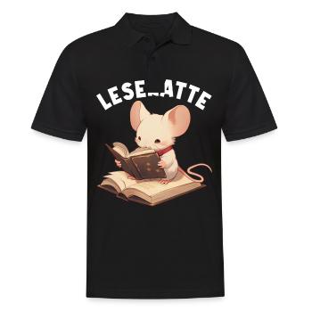 Leidenschaftlicher Leser Leserin Leseratte - Männer Poloshirt - Schwarz - Vorne - Kai (181cm)