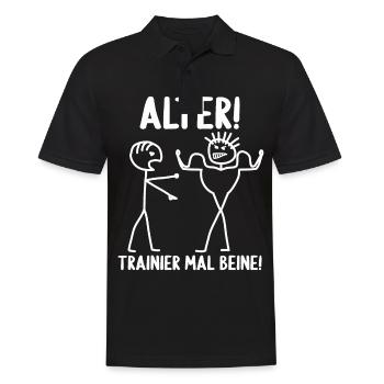 Fitness Bodybuilder Gym Alter hast du trainiert - Männer Poloshirt - Schwarz - Vorne - Kai (181cm)