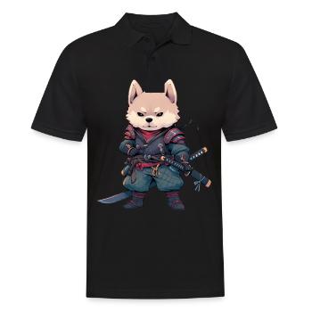 Asia Corki Japanese Samurai Samurai - Men's Polo Shirt - black - Front - Kai (181cm)