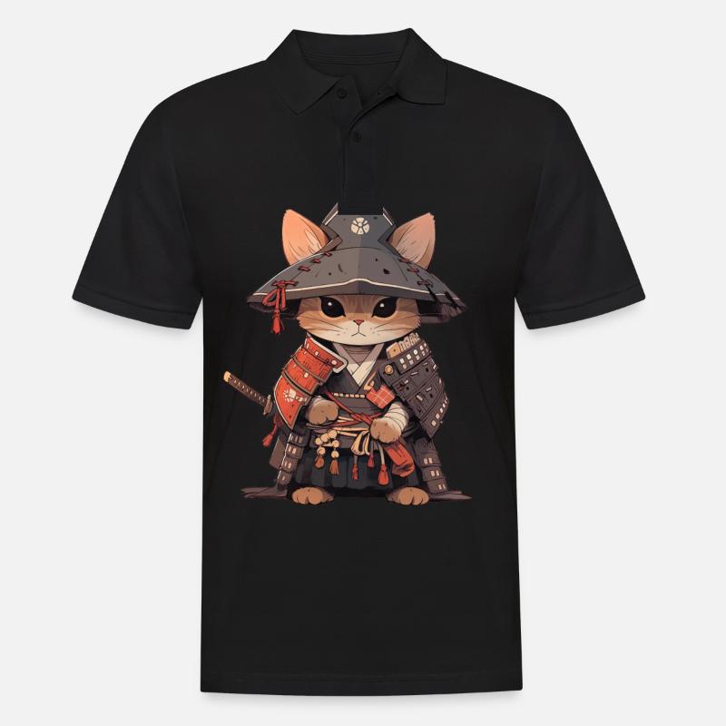 Chat d’Asie Samouraï japonais Samouraï - Polo Homme - noir