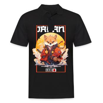 Asia Corki Japanese Samurai Samurai - Men's Polo Shirt - black - Front - Kai (181cm)