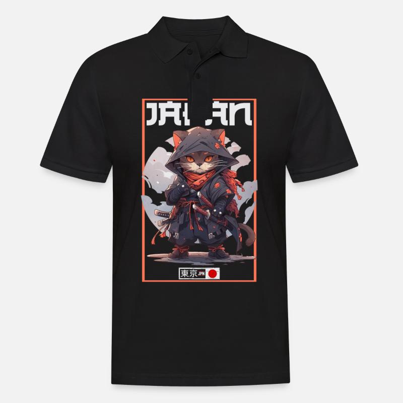 Chat d’Asie Samouraï japonais Samouraï - Polo Homme - noir