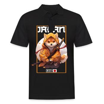 Asia Corki Japanese Samurai Samurai - Men's Polo Shirt - black - Front - Kai (181cm)