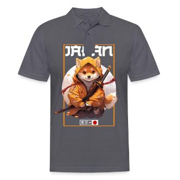 Asia Corki Japanese Samurai Samurai - Men's Polo Shirt - charcoal grey - Front - Nico (186cm)