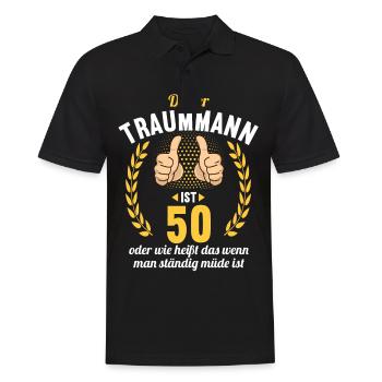 Dieser Traummann ist 50 Jahre 50 Geburtstag - Männer Poloshirt - Schwarz - Vorne - Kai (181cm)