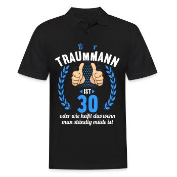 Dieser Traummann ist 30 Jahre 30 Geburtstag - Männer Poloshirt - Schwarz - Vorne - Kai (181cm)