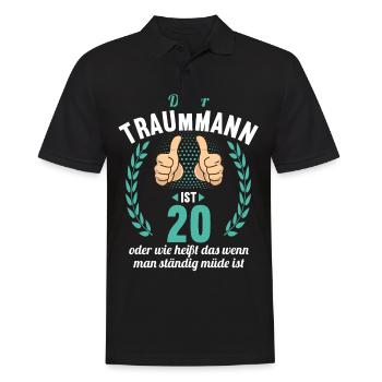 Dieser Traummann ist 20 Jahre 20 Geburtstag - Männer Poloshirt - Schwarz - Vorne - Kai (181cm)