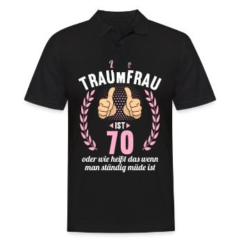 Diese Traumfrau ist 70 Jahre 70 Geburtstag - Männer Poloshirt - Schwarz - Vorne - Kai (181cm)
