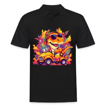 T-Rex conduit un camion monstre - Polo Homme - noir - Devant - Kai (181cm)