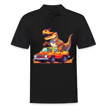 T-Rex conduit un camion monstre - Polo Homme - noir - Devant - Kai (181cm)