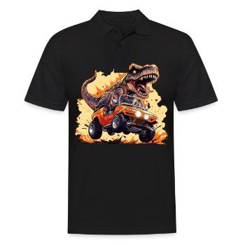 T-Rex conduit un camion monstre - Polo Homme - noir - Devant - Kai (181cm)