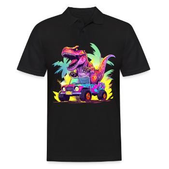T-Rex conduit un camion monstre - Polo Homme - noir - Devant - Kai (181cm)