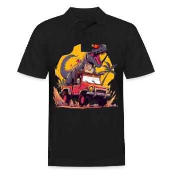 T-Rex conduit un camion monstre - Polo Homme - noir - Devant - Kai (181cm)