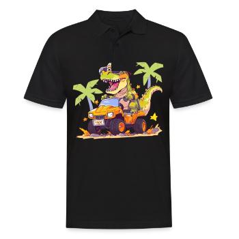 T-Rex conduit un camion monstre - Polo Homme - noir - Devant - Kai (181cm)