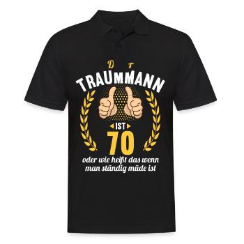 Dieser Traummann ist 70 Jahre 70 Geburtstag - Männer Poloshirt - Schwarz - Vorne - Kai (181cm)