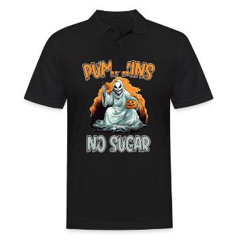 Halloween Ghost and Pumpkins Pumpkins No Sugar for - Men's Polo Shirt - black - Front - Kai (181cm)