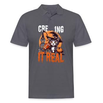 Fußball Halloween Creeping It Real - Männer Poloshirt - Anthrazit - Vorne - Nico (186cm)