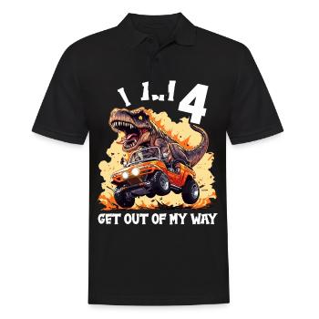 T-Rex Drives Monster Truck I'm 4th Birthday - Men's Polo Shirt - black - Front - Kai (181cm)