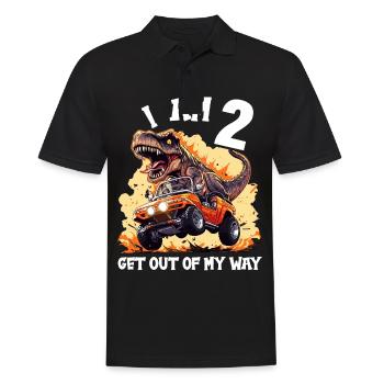 T-Rex Drives Monster Truck I'm 2nd Birthday - Men's Polo Shirt - black - Front - Kai (181cm)