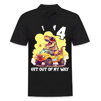 T-Rex Drives Monster Truck I'm 4th Birthday - Men's Polo Shirt - black - Front - Kai (181cm)