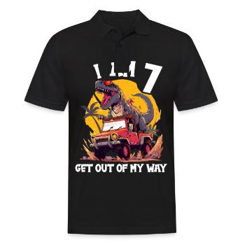 T-Rex conduit un camion monstre J’ai 7e anniversaire - Polo Homme - noir - Devant - Kai (181cm)