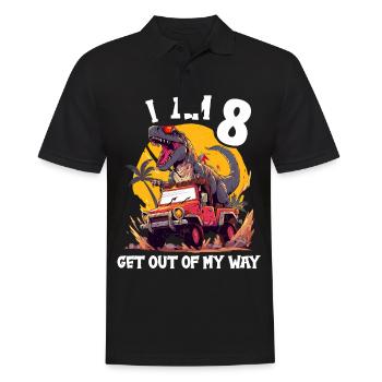 T-Rex conduit un camion monstre J’ai 8e anniversaire - Polo Homme - noir - Devant - Kai (181cm)