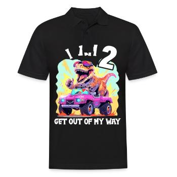 T-Rex Drives Monster Truck I'm 2nd Birthday - Men's Polo Shirt - black - Front - Kai (181cm)