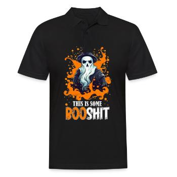 Costume de sorcier fantôme geek pour Halloween - Polo Homme - noir - Devant - Kai (181cm)