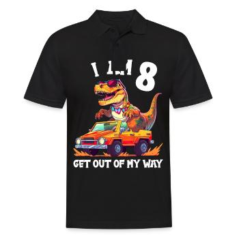T-Rex conduit un camion monstre J’ai 8e anniversaire - Polo Homme - noir - Devant - Kai (181cm)