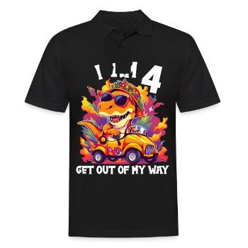 T-Rex Drives Monster Truck I'm 4th Birthday - Men's Polo Shirt - black - Front - Kai (181cm)