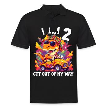 T-Rex Drives Monster Truck I'm 2nd Birthday - Men's Polo Shirt - black - Front - Kai (181cm)