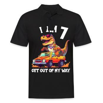 T-Rex conduit un camion monstre J’ai 7e anniversaire - Polo Homme - noir - Devant - Kai (181cm)