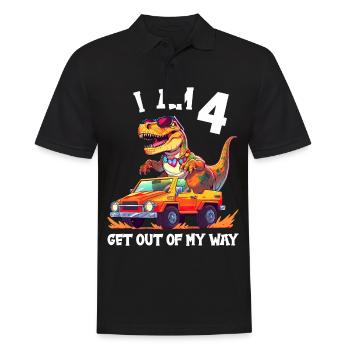 T-Rex Drives Monster Truck I'm 4th Birthday - Men's Polo Shirt - black - Front - Kai (181cm)