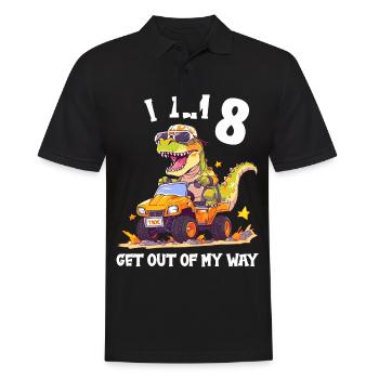 T-Rex conduit un camion monstre J’ai 8e anniversaire - Polo Homme - noir - Devant - Kai (181cm)