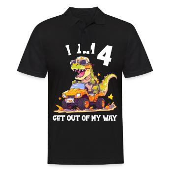 T-Rex Drives Monster Truck I'm 4th Birthday - Men's Polo Shirt - black - Front - Kai (181cm)