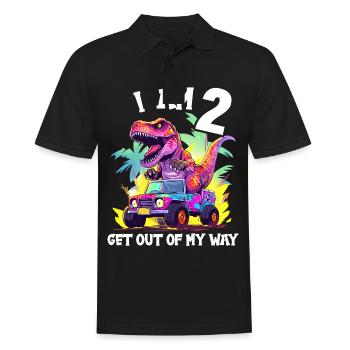 T-Rex Drives Monster Truck I'm 2nd Birthday - Men's Polo Shirt - black - Front - Kai (181cm)