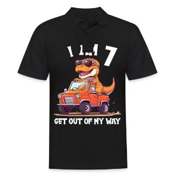 T-Rex conduit un camion monstre J’ai 7e anniversaire - Polo Homme - noir - Devant - Kai (181cm)