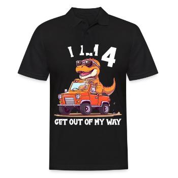 T-Rex Drives Monster Truck I'm 4th Birthday - Men's Polo Shirt - black - Front - Kai (181cm)