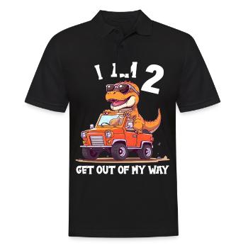 T-Rex Drives Monster Truck I'm 2nd Birthday - Men's Polo Shirt - black - Front - Kai (181cm)