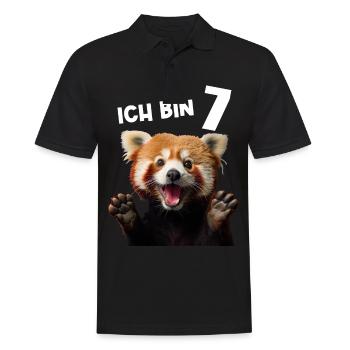 7 Jahre Kleiner Roter Panda Pandas 7. Geburtstag - Männer Poloshirt - Schwarz - Vorne - Kai (181cm)