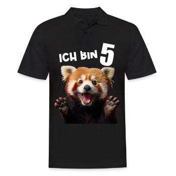 5 Jahre Kleiner Roter Panda Pandas 5. Geburtstag - Männer Poloshirt - Schwarz - Vorne - Kai (181cm)