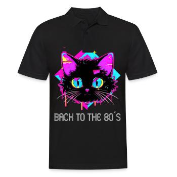 80s Themed Party Back to the 80s Costume - Men's Polo Shirt - black - Front - Kai (181cm)