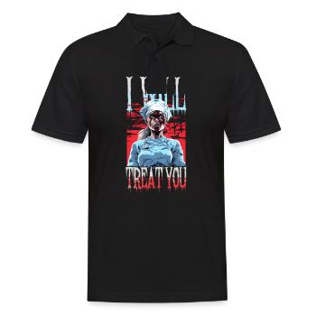Infirmière d’Halloween Je vais te traiter - Polo Homme - noir - Devant - Kai (181cm)