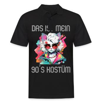 90er Motto Party Das ist mein 90er Kostüm - Männer Poloshirt - Schwarz - Vorne - Kai (181cm)
